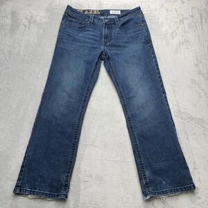 TK AXEL Men Slim Boot Jeans Dark Wash W 32 L‎ 30 Distressed Hem